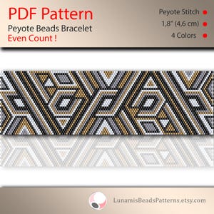 Peyote bracelet pattern, even count, peyote pattern, stitch pattern, pdf file, pdf pattern, #031P