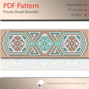 Peyote bracelet pattern, odd count, peyote pattern, stitch pattern, pdf file, pdf pattern, #058P
