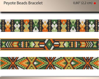 3 x patroon peyote-armband, peyotepatroon, oneven telling, steekpatroon, pdf-bestand, pdf-patroon, #073PPN, lunamis