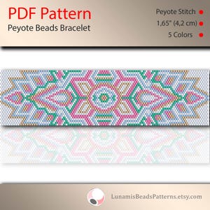 peyote bracelet pattern, bead pattern, beading, peyote stitch, jewelry pattern, peyote bracelet, pdf file, pdf pattern, #056P