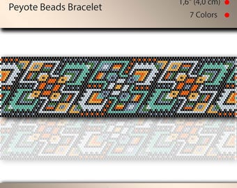 Armband Peyote Muster, Armbanddesign, Even Count, Stichmuster, PDF-Datei, PDF-Muster, #142P