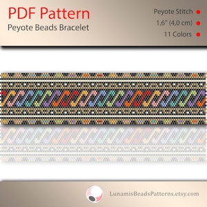 peyote bracelet pattern, odd count, peyote pattern, stitch pattern, pdf file, pdf pattern, #309P