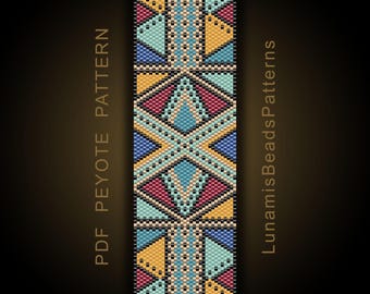 Peyote Bracelet Pattern, Odd Count Cuff Design, PDF Beading Instructions Digital Download #151P