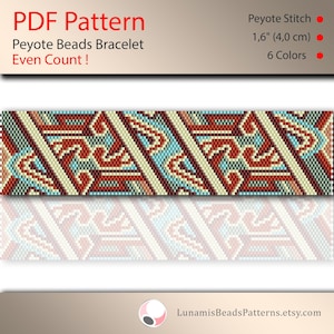 Peyote bracelet pattern, even count, peyote pattern, stitch pattern, pdf file, pdf pattern, #127P