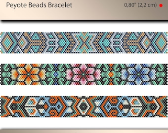 Patrón de peyote 3 x para pulsera estrecha, número impar, archivo pdf digital, n.° 032PPN, lunamis