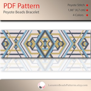 Peyote bracelet pattern, odd count, peyote pattern, stitch pattern, pdf file, pdf pattern, #015P