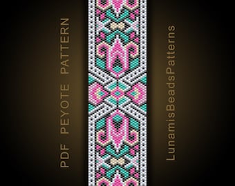 Peyote Bracelet Pattern, Odd Count Beading Cuff, PDF Digital Download #066P