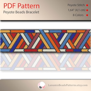 Peyote bracelet pattern, even count, peyote pattern, stitch pattern, pdf file, pdf pattern, #130P