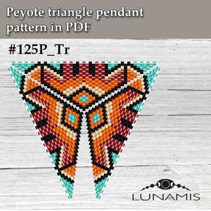 Pattern for triangle pendant, peyote patterns, beading, peyote stitch, 125P_Tr image 3