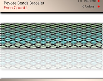 Peyote pattern for beaded bracelet, even count, beadweaving, mermaid skin, peyotestitch, pdf file, instant download, #229P