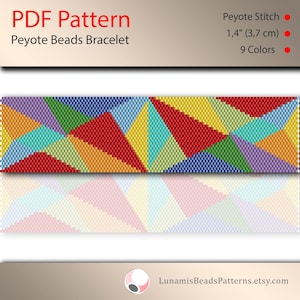 Peyote bracelet pattern, even count, peyote pattern, stitch pattern, pdf file, pdf pattern, #046P