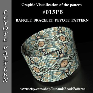 Bangle bracelet peyote pattern, tubular peyote, peyote pattern, stitch pattern, pdf file, pdf pattern, 015PB image 3
