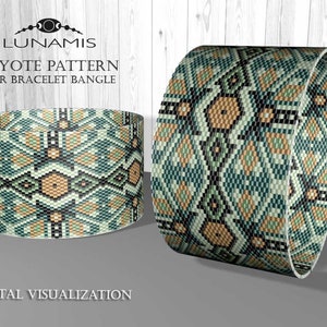 Bangle bracelet peyote pattern, tubular peyote, peyote pattern, stitch pattern, pdf file, pdf pattern, 015PB image 2