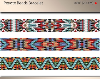 3 x peyote bracelet pattern, peyote narrow pattern pack, odd count, stitch pattern, pdf file, pdf pattern, #061PPN, lunamis