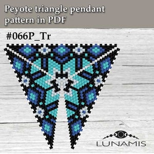 Pattern for triangle peyote pendant, beading, peyotestitch, digital file pdf, 066P_Tr image 3