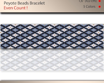 Peyote Armband, Perlenmuster, Peyote Armband, Even Count, Peyote Muster, PDF Datei, PDF Nähanleitung #369P