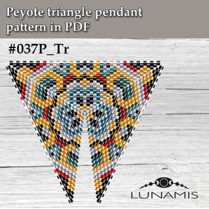 Peyote pattern for triangle pendant, bead pattern, peyotestitch, digital file pdf, 037P_Tr image 3