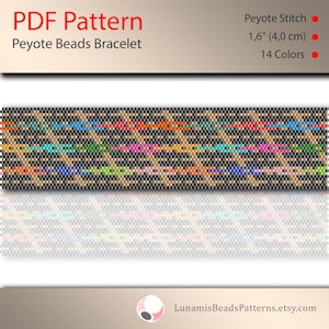 peyote bracelet pattern, odd count, peyote pattern, stitch pattern, pdf file, pdf pattern, #305P