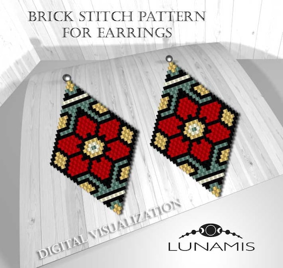 Pink Small Brick Stitch Earring Making Kit for Beginners at