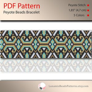 Peyote bracelet pattern, odd count, peyote pattern, stitch pattern, pdf file, pdf pattern, #152P