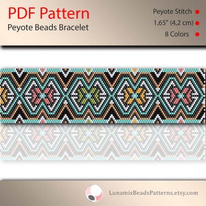 peyote bracelet pattern, odd count, peyote pattern, stitch pattern, pdf file, pdf pattern, #208P