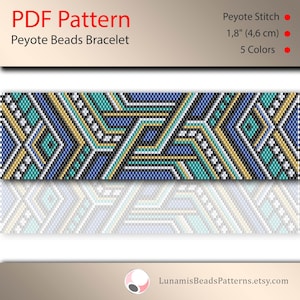 Peyote pattern for bead bracelet, even count, digital file pdf, #030P