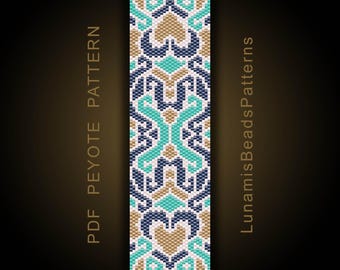 Peyote Bracelet Pattern, Odd Count Beading, PDF Jewelry Design (Digital Download) #077P