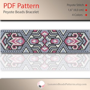 peyote bracelet pattern, odd count, peyote pattern, stitch pattern, pdf file, pdf pattern, #081P