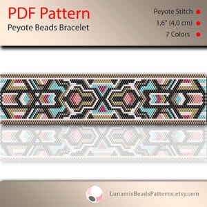 bead peyote bracelet pattern, odd count, pastel colors, peyote pattern, stitch pattern, pdf file, pdf pattern, #417P