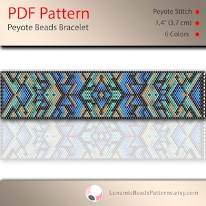 Peyote bracelet pattern, odd count, peyote pattern, stitch pattern, pdf file, pdf pattern, #025P