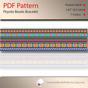 Peyote bracelet pattern, odd count, peyote pattern, stitch pattern, pdf file, pdf pattern, #149P