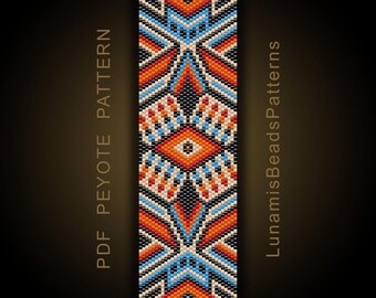 Patrón de pulsera peyote, brazalete de número impar, diseño de abalorios en PDF (descarga digital) #060P
