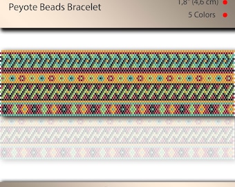 Armband Peyote-Muster, Armbanddesign, Even Count, Stichmuster, PDF-Datei, PDF-Muster, #147P