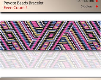 Peyote bracelet pattern, even count, peyote pattern, stitch pattern, pdf file, pdf pattern, #033P