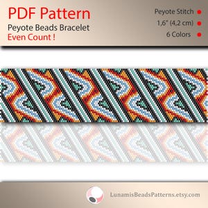 Peyote bracelet pattern, even count, peyote pattern, stitch pattern, pdf file, pdf pattern, #170P