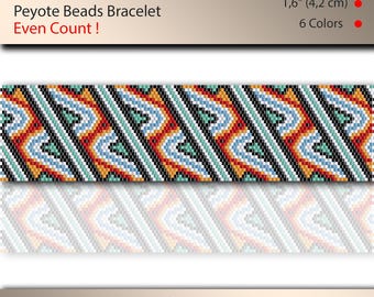 Patrón de pulsera de peyote, número par, patrón de peyote, patrón de puntada, archivo pdf, patrón pdf, n.° 170P