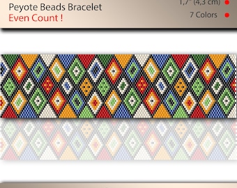 Peyote bracelet pattern, even count, peyote pattern, stitch pattern, pdf  file, pdf pattern, #106P