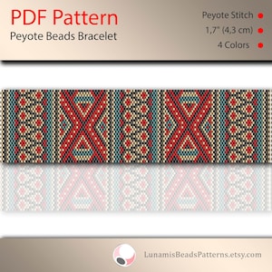 Peyote bracelet pattern, even count, peyote pattern, stitch pattern, pdf file, pdf pattern, #189P