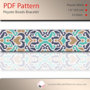 Peyote bracelet pattern, odd count, peyote pattern, stitch pattern, pdf file, pdf pattern, #077P