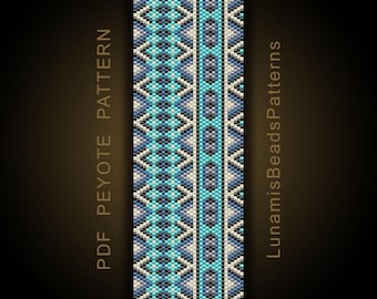 Peyote Bracelet Pattern, Odd Count Beading Cuff, PDF Download #150P