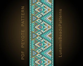 Odd Count Peyote Armband Muster, Perlen Armreif Design (PDF Muster) #157P