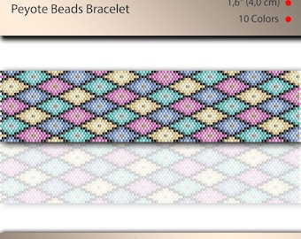 peyote bracelet pattern, odd count, peyote pattern, stitch pattern, pdf file, pdf pattern, #355P