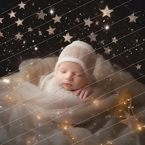 Newborn Christmas Digital Backdrop: Fine Art Photoshop Overlay (16x24 Digital Download