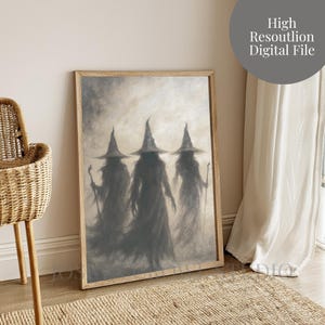 Vintage Halloween Witch Art Print: Spooky Gothic Home Decor (Digital Download)