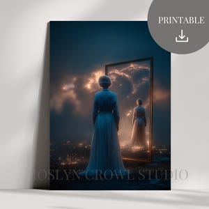 Artistic Dream like Women in the clouds digital wall art