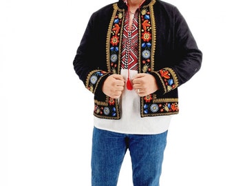 Traditional men Jacket , Men Folk Jacket , Embroidery Men Jacket , Men Balkan jacket, husband gift, father gift , Festival jacket