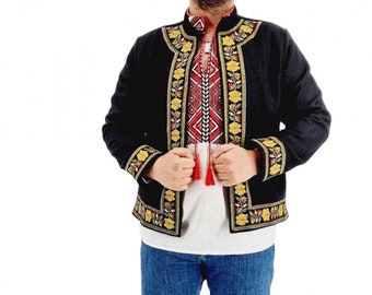 Traditional men Jacket , Men Folk Jacket , Embroidery Men Jacket , Men Balkan jacket, husband gift, father gift , Festival jacket