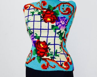 Dress form , Shop Window Display ,France Vintage old display ,Mannequin , Display in Needlepoint Art Sewing , Craft Dress Form