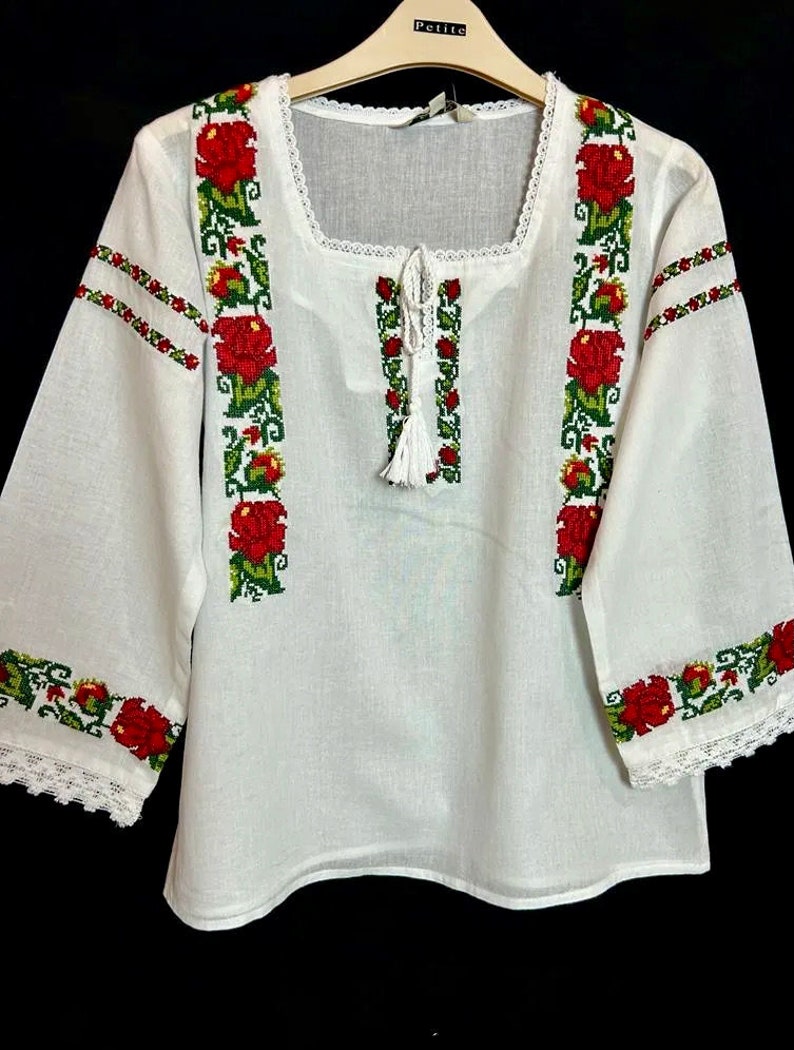 Girls embroidery top , daughter Folk Blouse , Embroidery Blouse for girl , Party blouse , Folk embroidery Blouse, Daughter gift , Girl gift zdjęcie 1