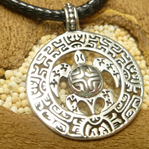 Pendentif argent, tortue maorie, argent sterling, bijoux cadeau symbole de protection unisexe